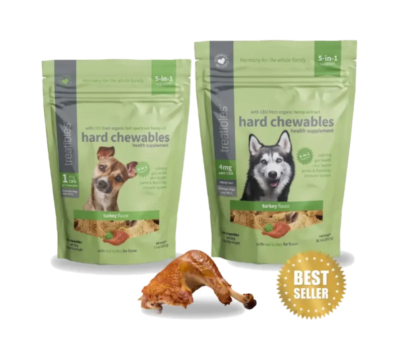 Turkey Flavored Hard Chewables 1mg and 4mg product image.
