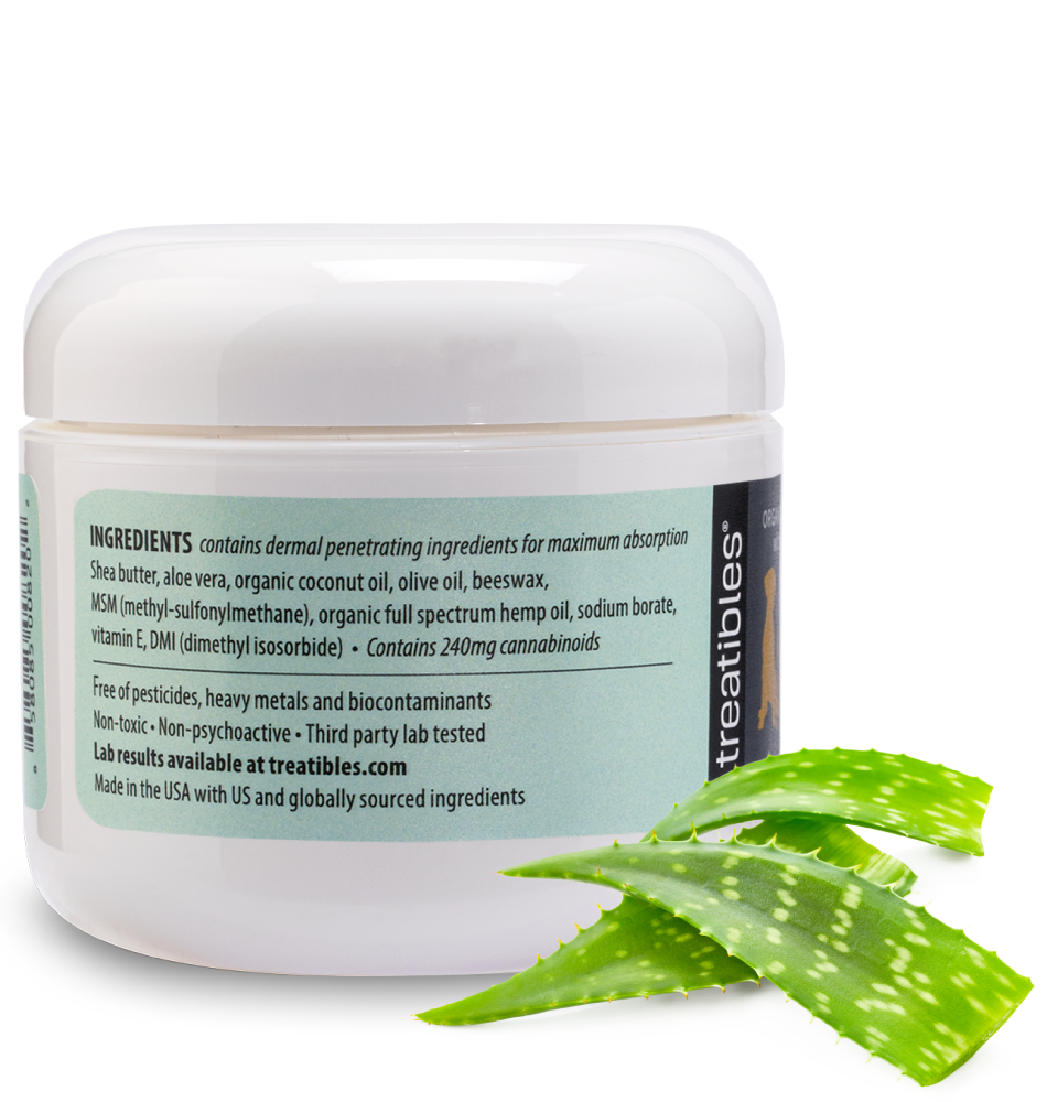 Organic Full Spectrum Hemp Oil Topical Cream 240 mg CBD for Dogs & Cats Treatibles