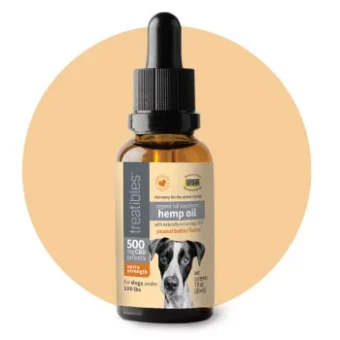 image of Organic Full Spectrum Hemp Oil (Peanut Butter Flavor) dropper bottle - 500 mg CBD for Dogs