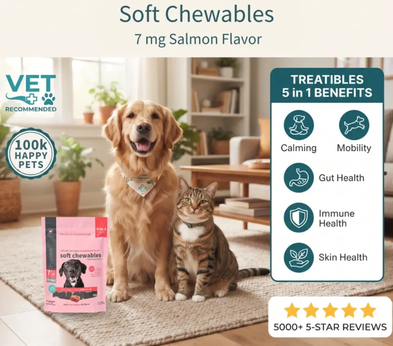 Extra Strength Soft Chewables 7mg salmon for dogs 5 in 1 graphic