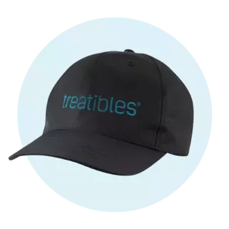 Treatibles Baseball Hat 100% Black Cotton with Treatibles name in blue