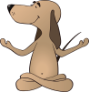 illustrative of dog in yoga pose