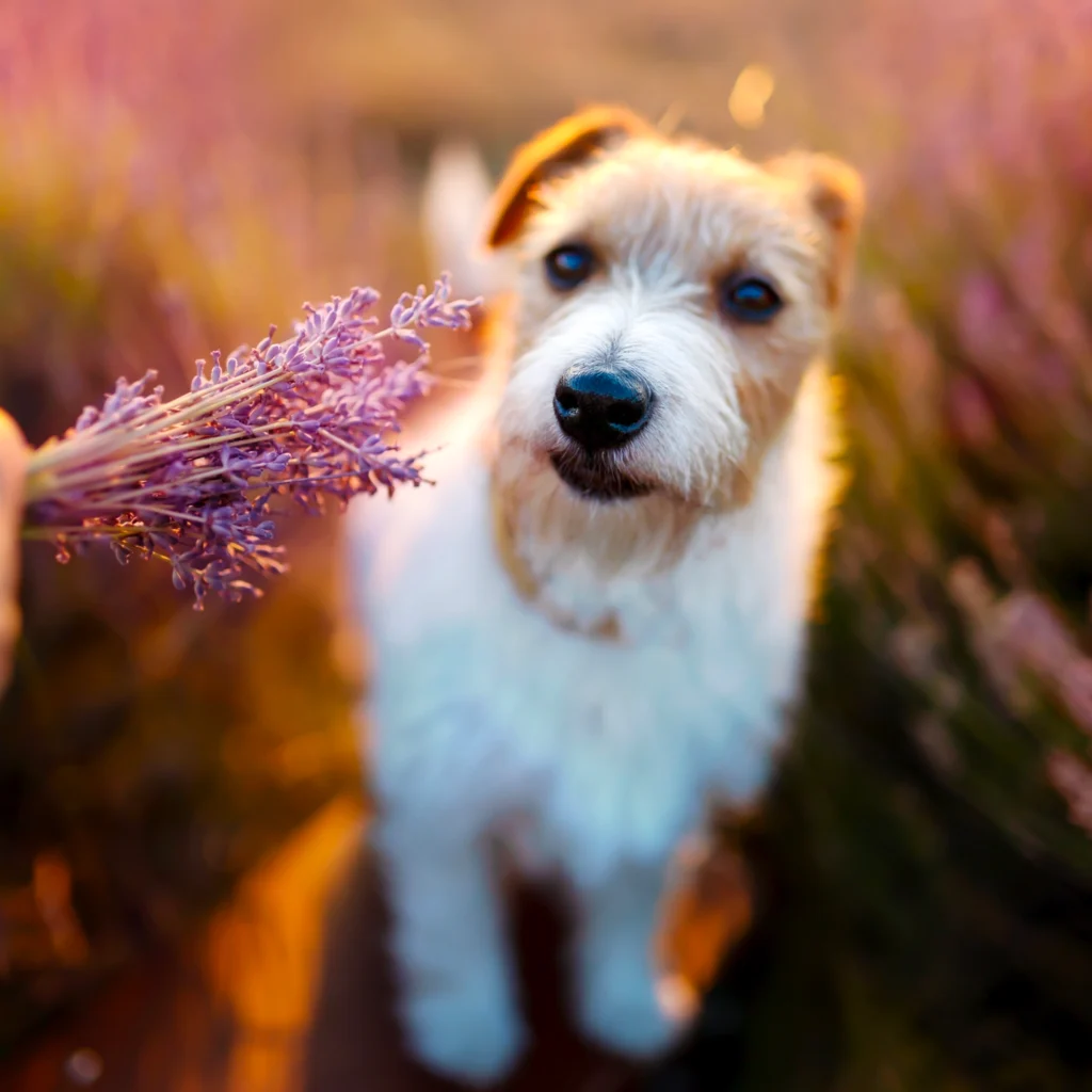 image of a dog with herbs