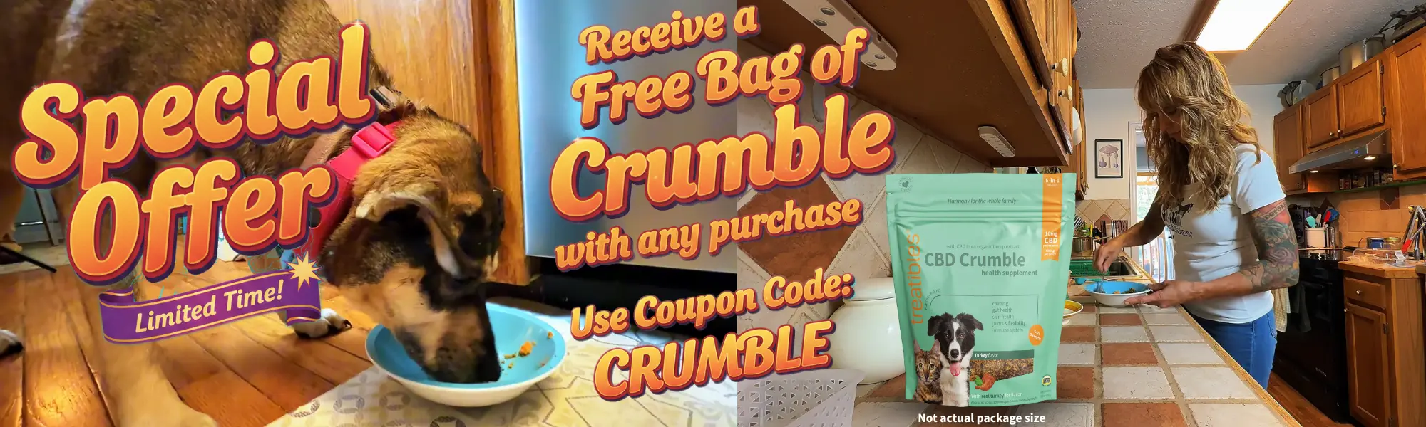 Crumble coupon website graphic