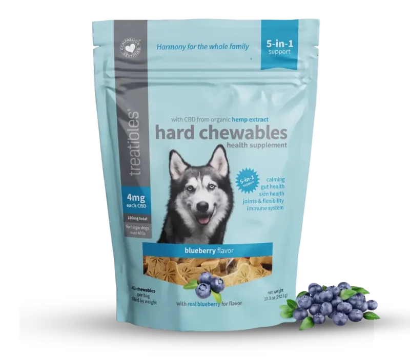 Hard Chewables Blueberry Flavor 1 mg & 4 mg for Dogs - Full Size 4 mg CBD $32.00