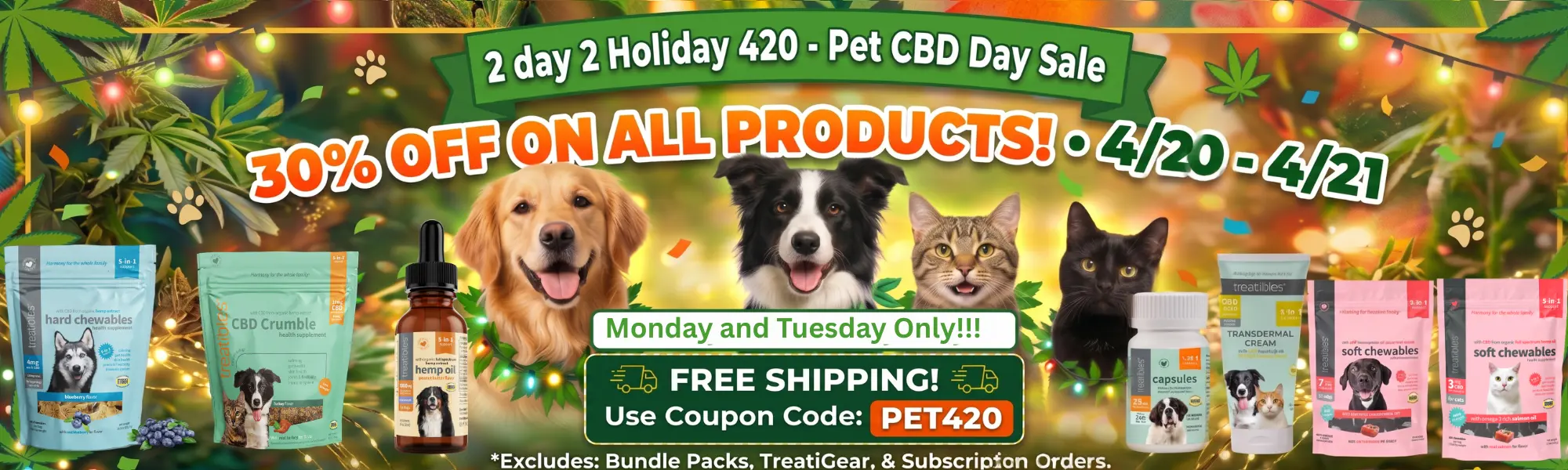 420 and pet cbd day sale website banner