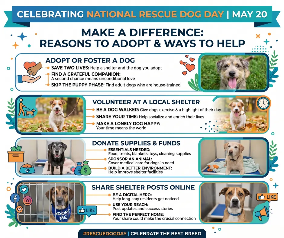 national Rescue dog Day May 20th blog graphic