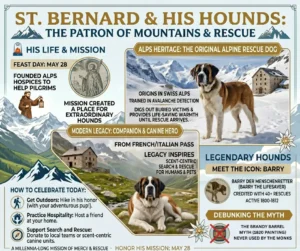 Feast Day of St. Bernard of Montjoux May 28th graphic