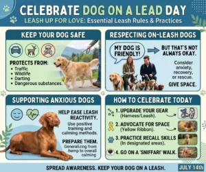 Dog on a Lead Day July 14th Blog Graphic