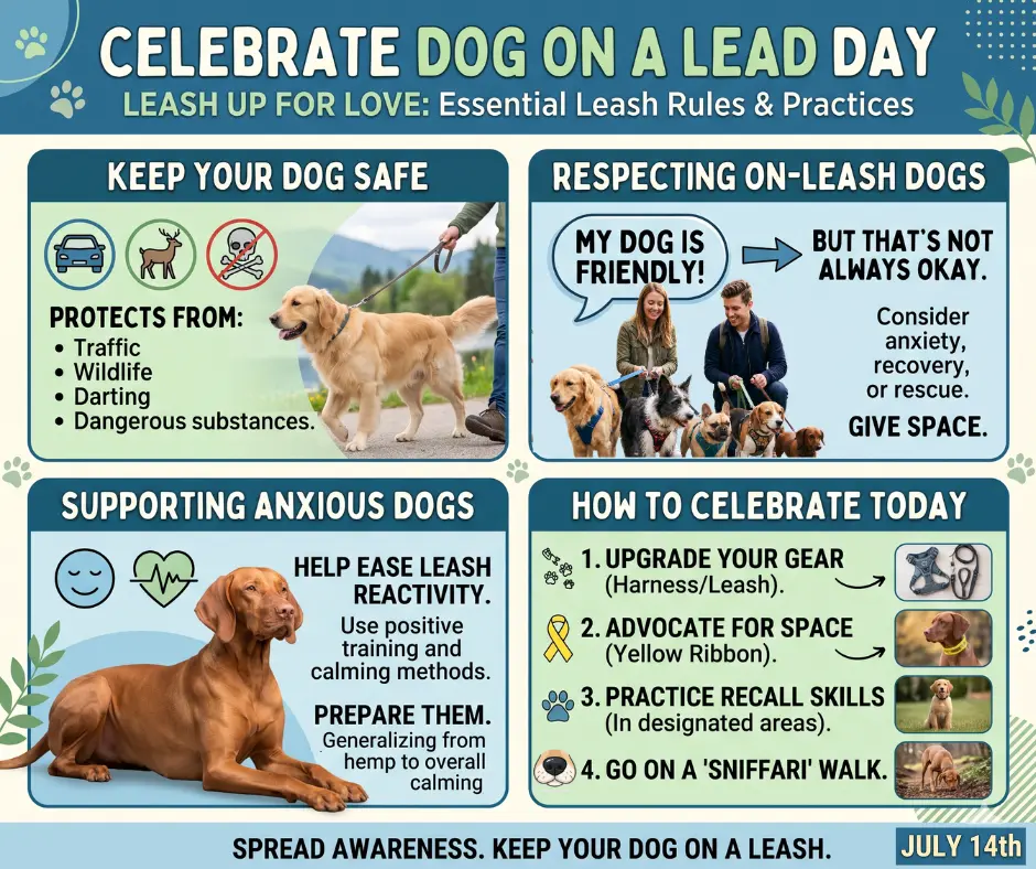 Dog on a Lead Day July 14th Blog Graphic