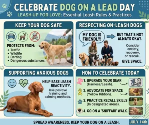 Dog on a Lead Day July 14th Blog Graphic