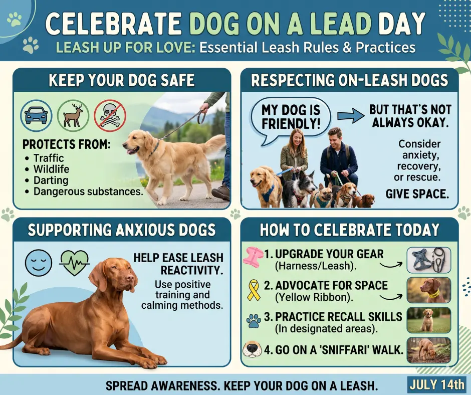 Dog on a Lead Day July 14th Blog Graphic