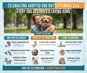 Adopted dog day blog graphic
