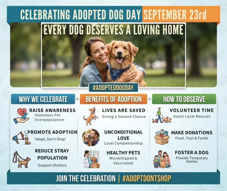 Adopted dog day blog graphic